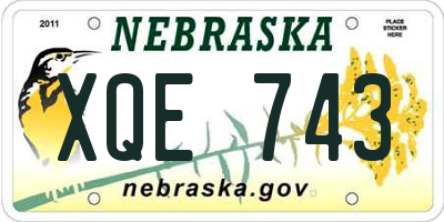 NE license plate XQE743