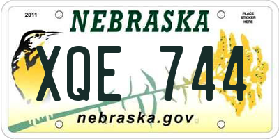 NE license plate XQE744