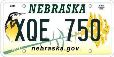NE license plate XQE750