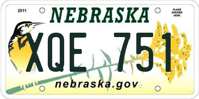 NE license plate XQE751