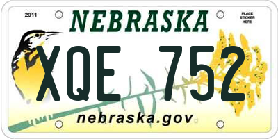 NE license plate XQE752