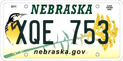 NE license plate XQE753