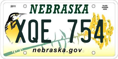 NE license plate XQE754