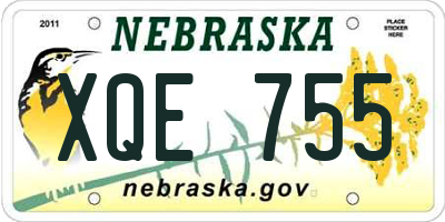 NE license plate XQE755