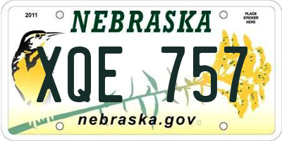 NE license plate XQE757
