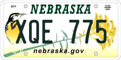 NE license plate XQE775