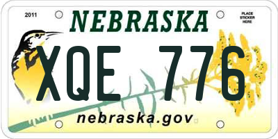 NE license plate XQE776