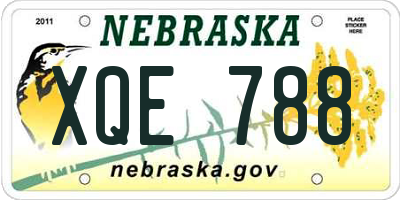 NE license plate XQE788