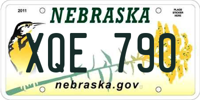 NE license plate XQE790