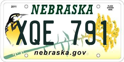 NE license plate XQE791
