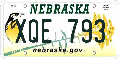 NE license plate XQE793