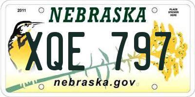 NE license plate XQE797