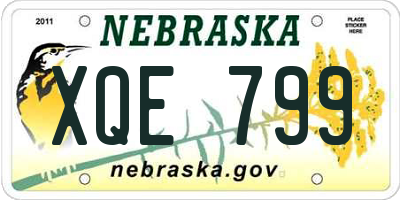 NE license plate XQE799