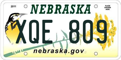 NE license plate XQE809