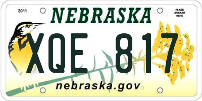NE license plate XQE817