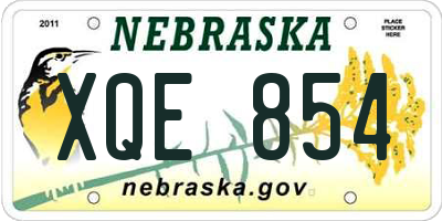 NE license plate XQE854