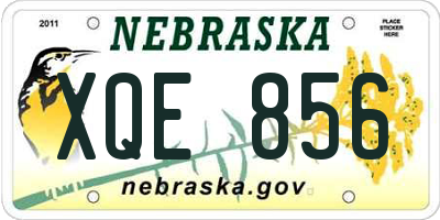 NE license plate XQE856