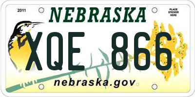 NE license plate XQE866