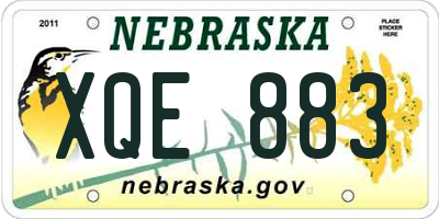 NE license plate XQE883