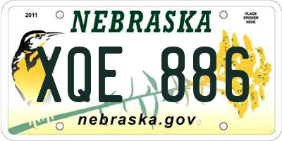 NE license plate XQE886