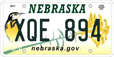 NE license plate XQE894