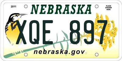 NE license plate XQE897
