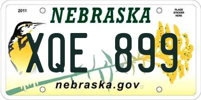 NE license plate XQE899