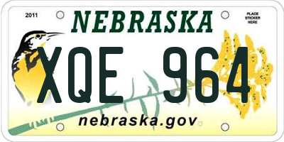 NE license plate XQE964