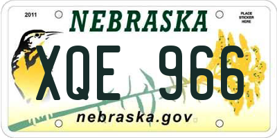 NE license plate XQE966