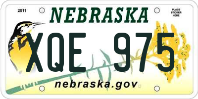 NE license plate XQE975