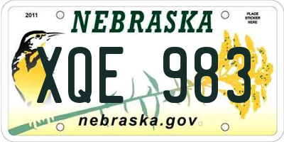 NE license plate XQE983