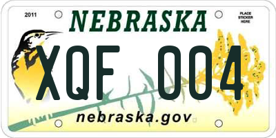 NE license plate XQF004