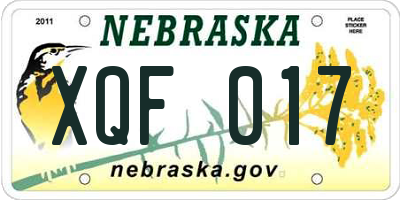 NE license plate XQF017