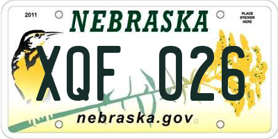NE license plate XQF026