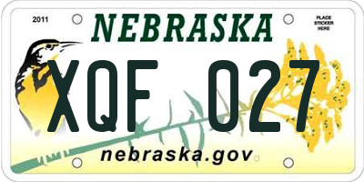 NE license plate XQF027