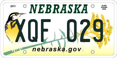 NE license plate XQF029