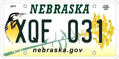 NE license plate XQF031