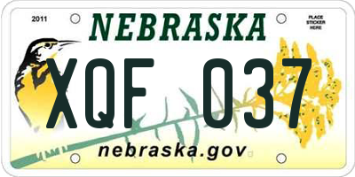NE license plate XQF037