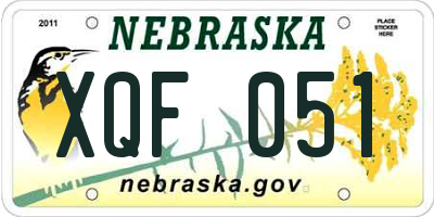 NE license plate XQF051