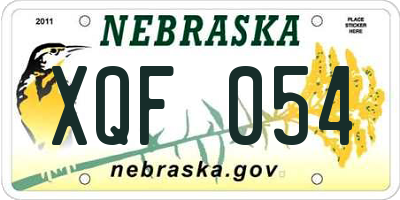 NE license plate XQF054