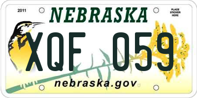 NE license plate XQF059