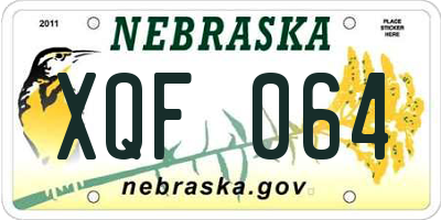NE license plate XQF064