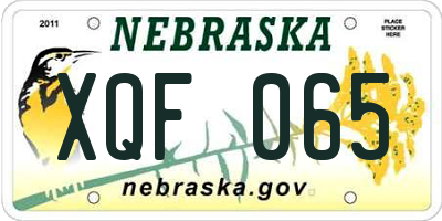 NE license plate XQF065