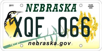 NE license plate XQF066