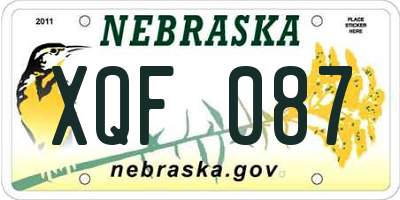 NE license plate XQF087
