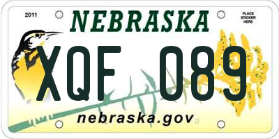 NE license plate XQF089