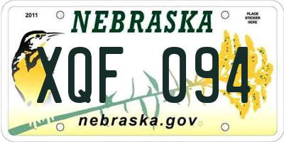 NE license plate XQF094