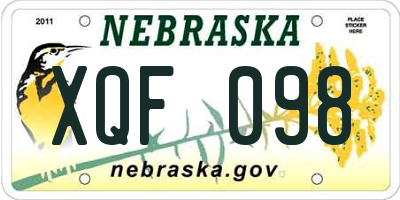 NE license plate XQF098