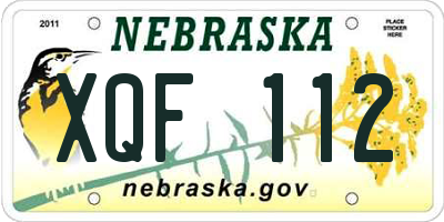 NE license plate XQF112