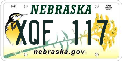 NE license plate XQF117